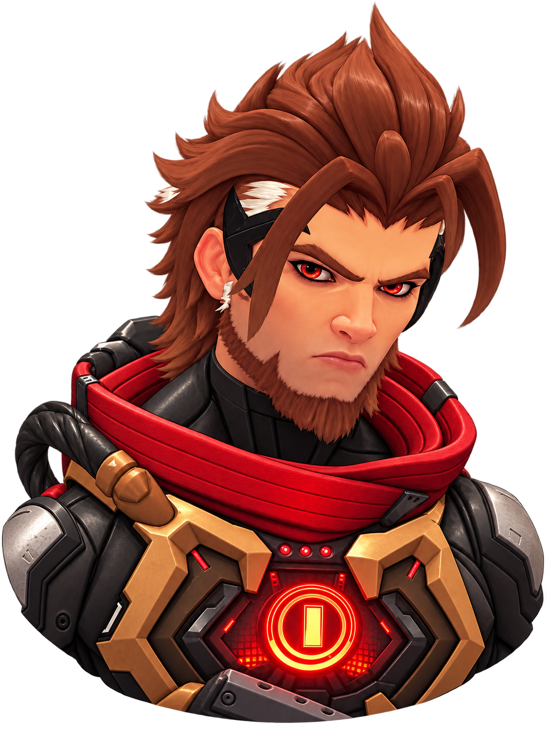 Emre Sarioglu in red, black, and gold armor